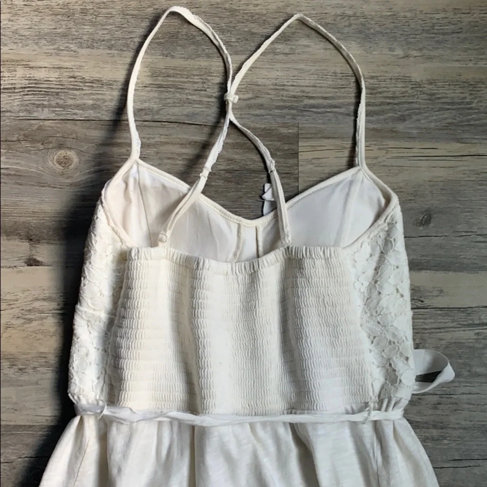 Women's American Eagle Spaghetti Strap Lace Dress With Ribbon Tie Small